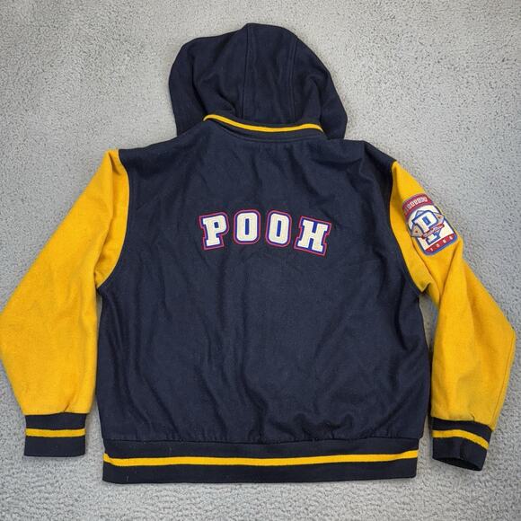 Vtg Disney Winnie The Pooh Varsity Jacket Blue Yellow Wool 100 Acre Wood - Large - Picture 10 of 13